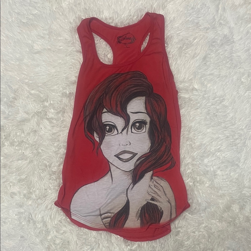 Disney Red Ariel Graphic Tank Top